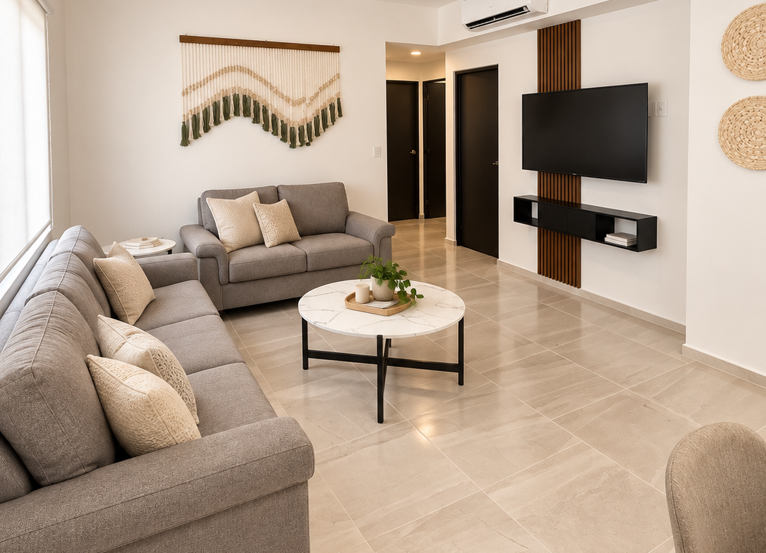 Departamento Amueblado de 3 Recámaras en Renta en Quimbaya 2, Jardines de Ciudad Mayakoba